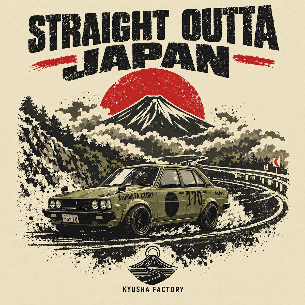 Straight Outta Japan slap sticker — Kyusha Factory