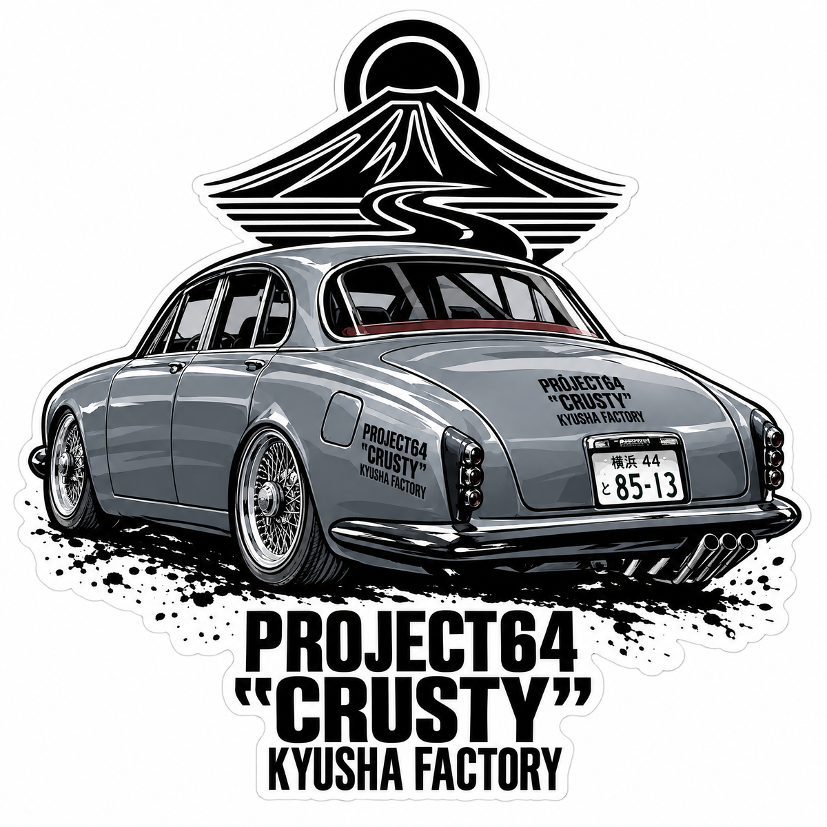 PROJECT64 Crusty Jag slap sticker — Kyusha Factory